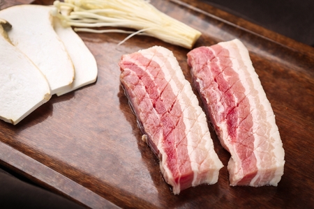 Korean barbecue Moksal, grilled pork neckの写真素材