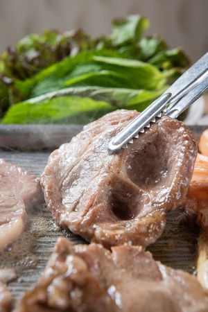 Korean barbecue Moksal, Seasoned pork neckの写真素材