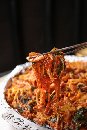 Korean barbecue Gopchang, pork tripesの写真素材