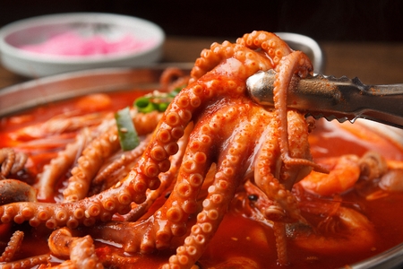 Boiled small octopusの写真素材