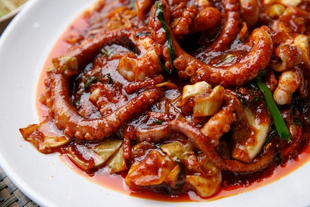 Stir-fried small octopusの写真素材