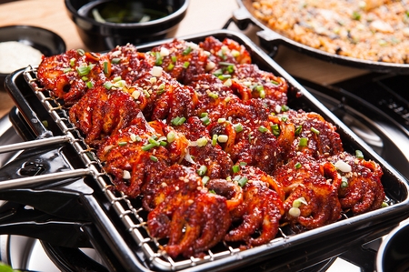 Stir-fried webfoot octopusの写真素材