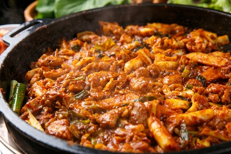 Korean cuisine dakgalbi, Spicy stir-fried chickenの写真素材