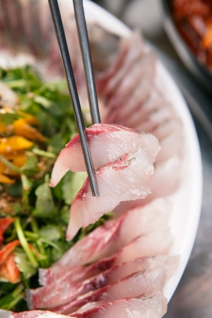 Gray mullet sashimiの写真素材