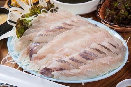Korean style assorted sashimi platter
