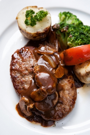 hamburger steakの写真素材