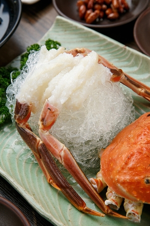 snow crab sashimiの写真素材