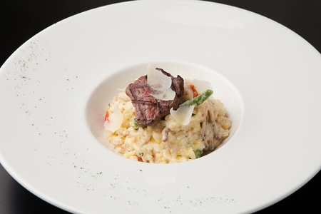 Beef cream risottoの写真素材