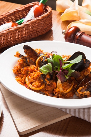 Seafood tomato risottoのeditorial素材