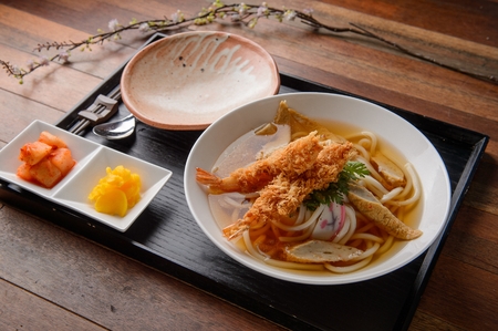 Deep-fried shrimp udonの写真素材