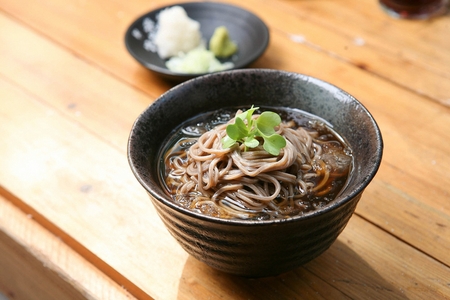Buckwheat soba noodlesの写真素材