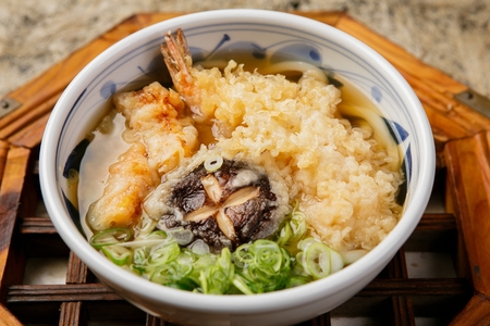 Deep-fried vegetables udon