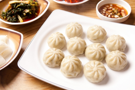 Potato dumplings, Korean street foodの写真素材