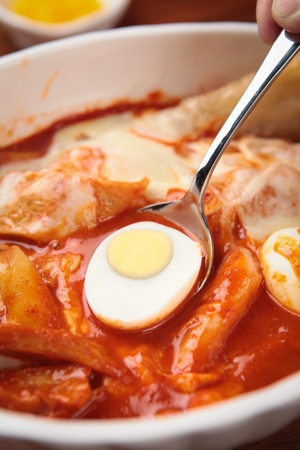 Korean cuisine Tteokbokki, spicy rice cakesの写真素材