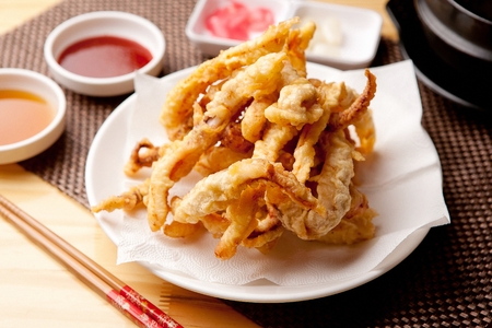 fried squidの写真素材