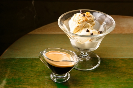 Ice cream with espresso, affogato