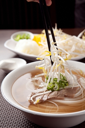 Vietnamese beef rice noodlesの写真素材