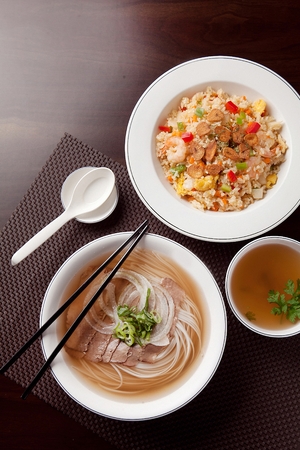 Vietnamese beef rice noodlesの写真素材