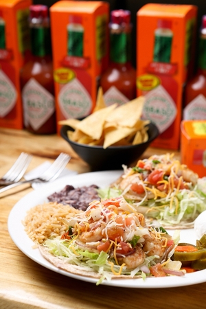 Vegetables and toppings in crust, Tacoのeditorial素材