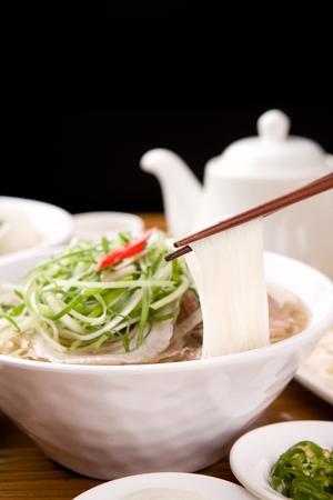 Vietnamese beef rice noodlesの写真素材