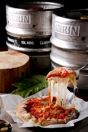Chicago style deep dish pizzaのeditorial素材