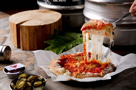 Chicago style deep dish pizzaのeditorial素材