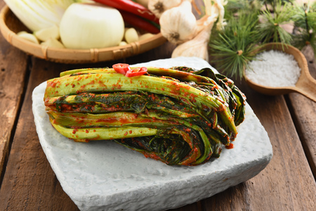 Mustard Pickles (Gatkimchi)の写真素材