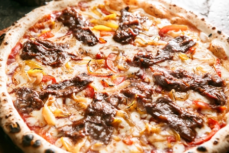 A beefsteak pizzaの写真素材