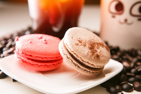 Biscuit made from ground almonds (Macaroon)の写真素材
