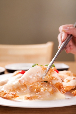 Cream shrimpの写真素材