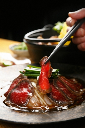 Tuna sashimi cooked slightly (tadaki)の写真素材