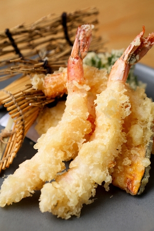 Fried shrimpsの写真素材