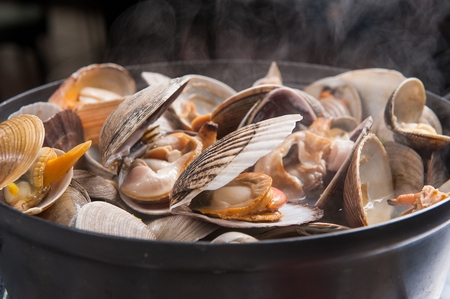 Steamed oysterの写真素材
