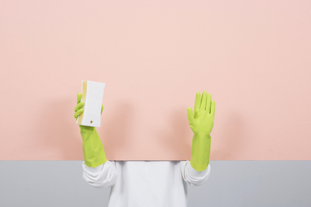 Various people's hands motion with empty colorful blank board. 073の写真素材