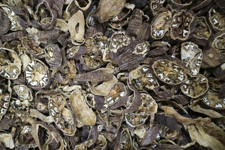 Chinese traditional medicine, close up dry herbs or leaves top view 157の写真素材
