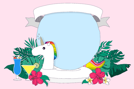 Summer background vector illustration. Poster, flyer, brochure design templates with colorful background. 006のイラスト素材