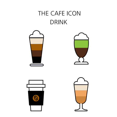 Vector - Coffee flat icon set. coffee equipment cafe with sweets retail service bakery. 017のイラスト素材