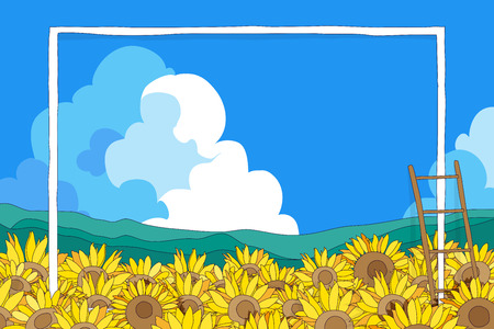 Summer background vector illustration. Poster, flyer, brochure design templates with colorful background. 005のイラスト素材