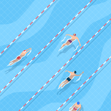 Aerial view of sport games in flat design style illustrationのイラスト素材