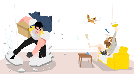 Concept for express delivery service, Courier and delivery man characterのイラスト素材