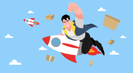 Concept for express delivery service, Courier and delivery man character vector illustration. 009のイラスト素材