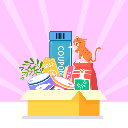 Online shopping of Pet accessories, E-shopping Concept vector illustrationのイラスト素材
