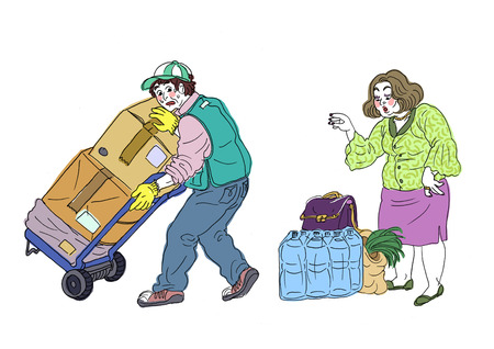 a major problem of modern society, cartoon of the power trip problems vector illustration.のイラスト素材