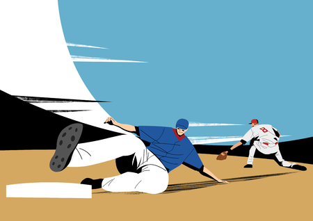 Various sports players with dynamic colorful scratched vector illustrationのイラスト素材
