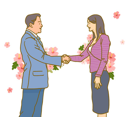 Concept of unity and problem solving,  together in harmony vector illustrationのイラスト素材