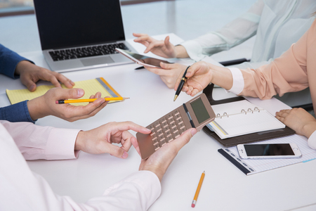 Hands of business people concept photo, Pictures of business people hands in officeの写真素材