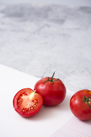 Delicious summer fruits object photo, tomato, oriental melon and watermelon 013の写真素材