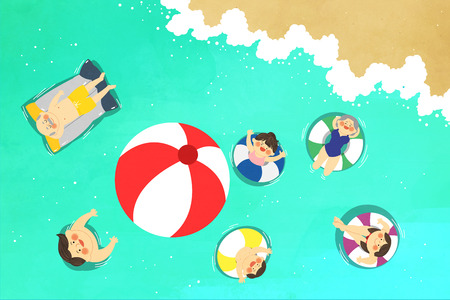 Vector - illustration of happy family all seasons 016の写真素材