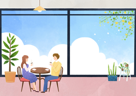 Vector - Go out to the beautiful spring season with family or lover illustration 008の写真素材