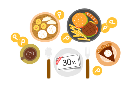 Vector - Enjoy the benefits of on&off-line shopping. Cash back, earn points for every purchase and discount couponの写真素材